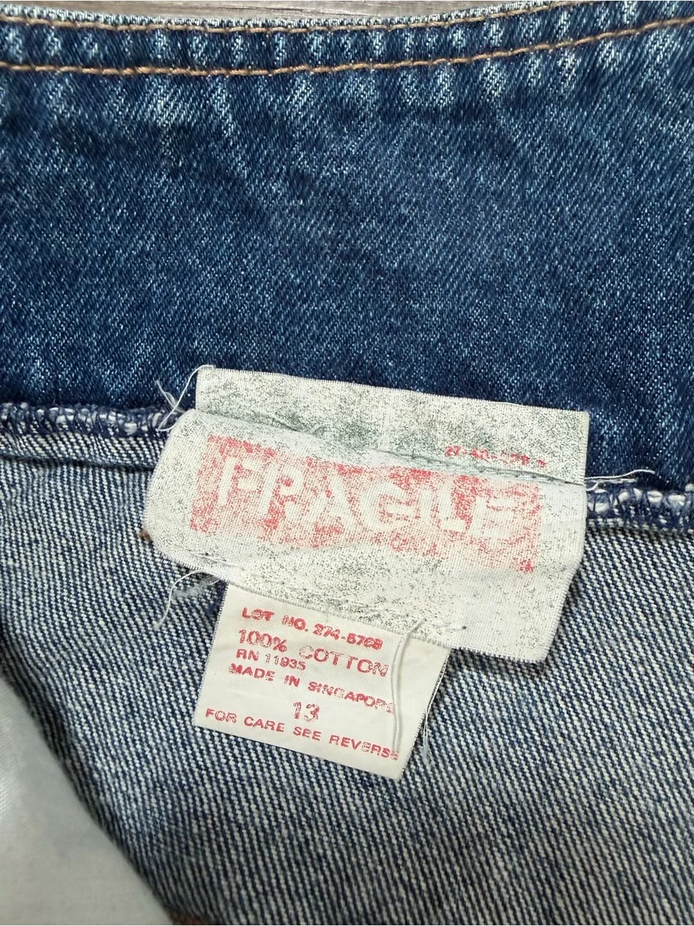 Vintage‎ Paperbag Waist High Rise Mom Jeans Womens Size 13 Blue Denim Tapered